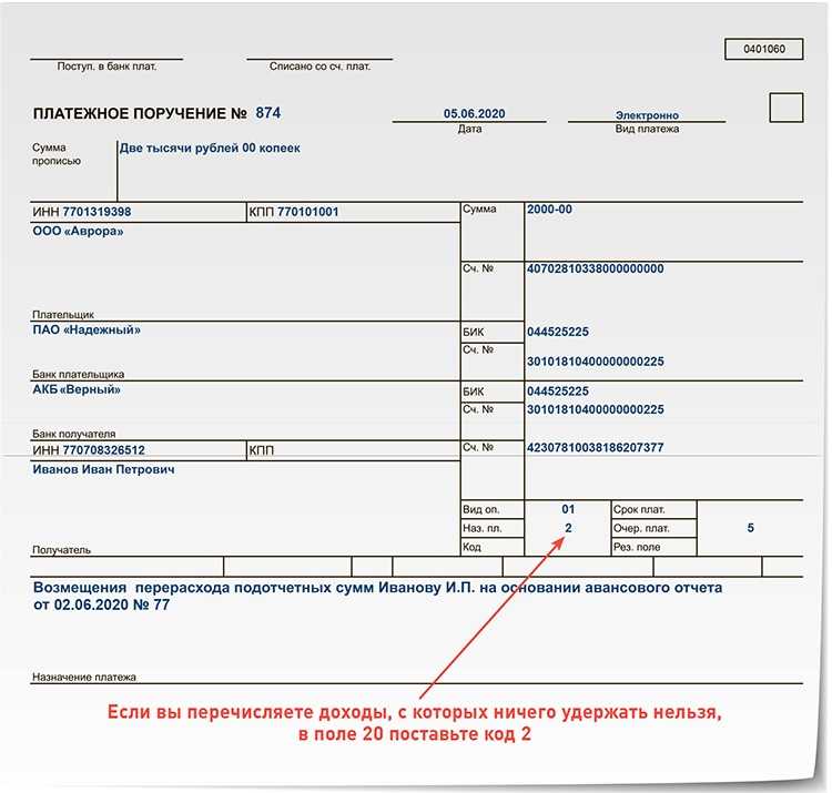 Образец назначения платежа в платежном поручении